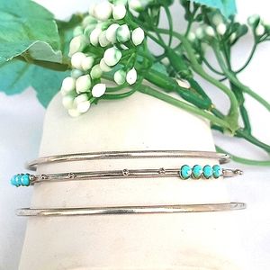 Silver & Turquoise Bangle Bracelets
